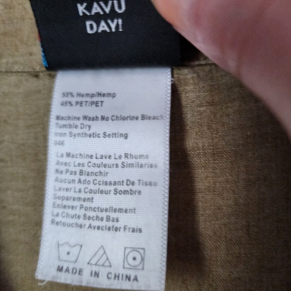 KAVU Hemp blend button up resort wear short sleeve shirt size XL - Picture 6 of 8